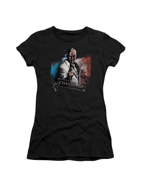 Batman Arkham City Two Face S/S Junior Women's T-Shirt Sheer Black