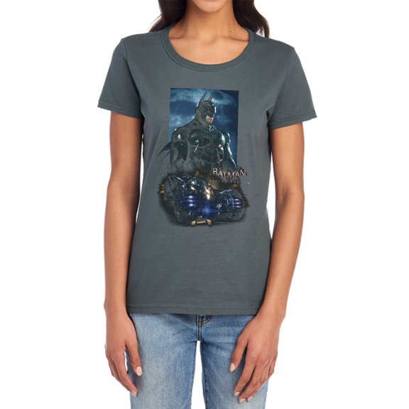 Batman Arkham Knight Batmobile Women's T Shirt, Charcoal, 2X-Large