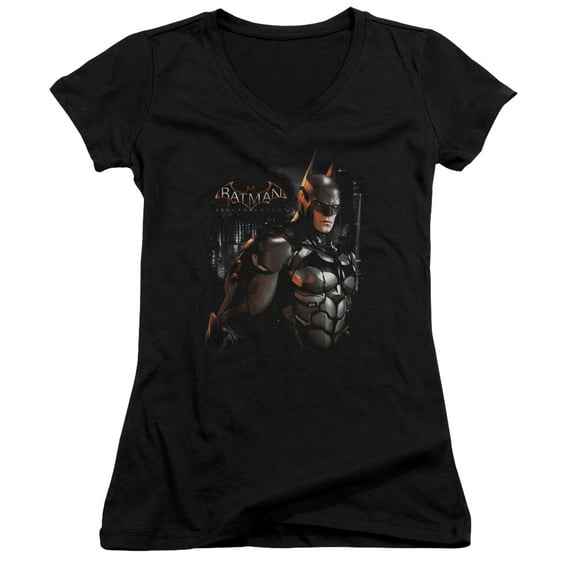 Batman Arkham Knight - Dark Knight - Juniors Cap Sleeve V-Neck Shirt - Small