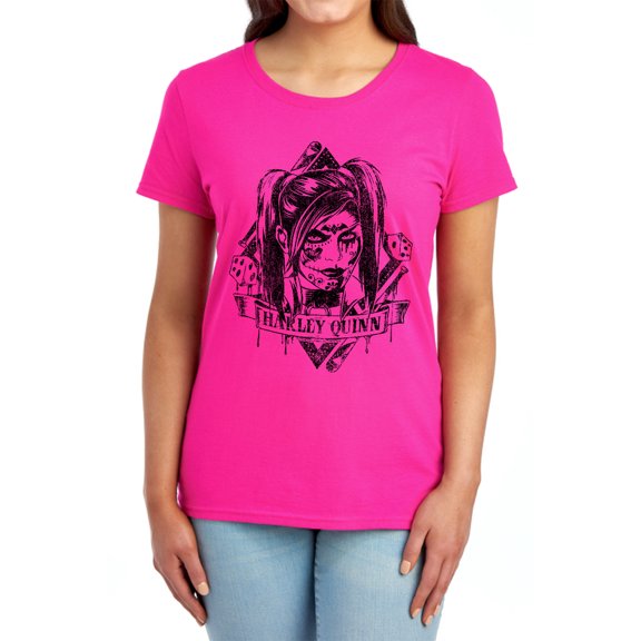 Batman Arkham Knight Diamond Women's T Shirt, Hot Pink, Large