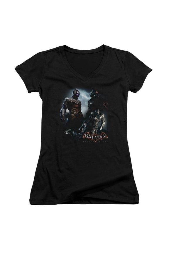 Batman Arkham Knight - Face Off - Juniors Cap Sleeve V-Neck Shirt - Small