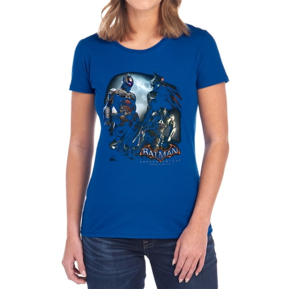 Batman Arkham Knight Face Off Women's T Shirt, Royal, Small