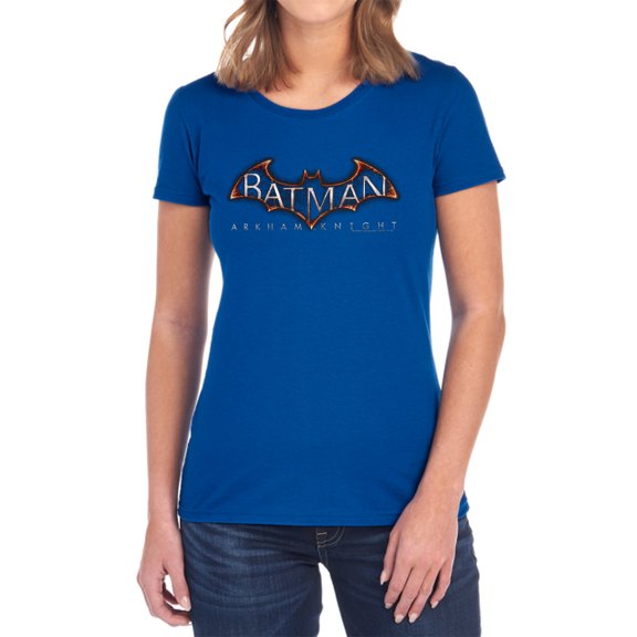 Batman Arkham Knight Logo Women's T Shirt, Royal, 2X-Large
