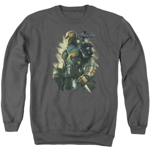 Batman Arkham Origins Deathstroke Adult Crewneck Sweatshirt Charcoal