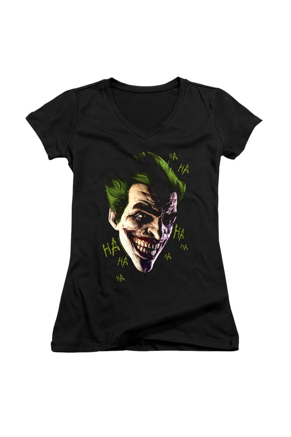 Batman Arkham Origins - Joker Grim - Juniors Cap Sleeve V-Neck Shirt - Small