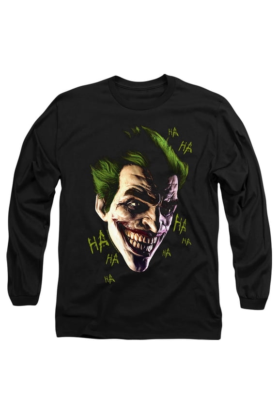 Batman Arkham Origins Joker Grim Long Sleeve T-Shirt Adult 18/1 Black