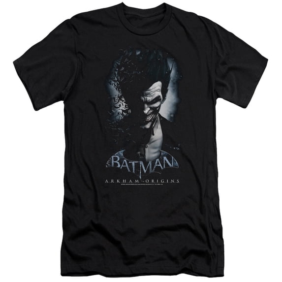 Batman Arkham Origins Joker Premium Canvas T-Shirt Adult Slim Fit 30/1 Black