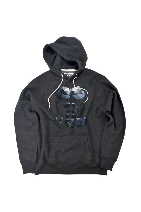 Arkham Origins Uniform Unisex Adult Slim Fit Pull-Over Heather Hoodie, Charcoal, Small
