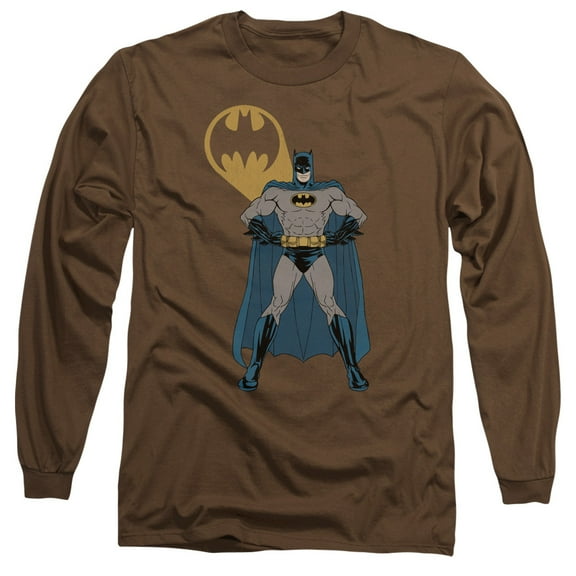 Batman Arms Akimbo Bats Long Sleeve T-Shirt Adult 18/1 Coffee