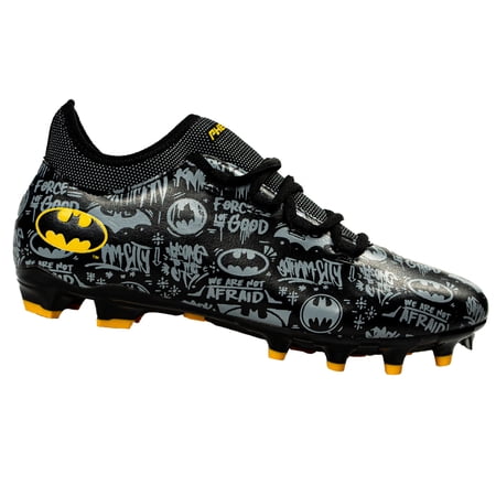 Batman Athletic Cleats Lightweight Synthetic Upper Football Cleats, Black