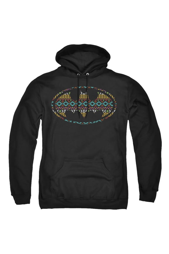 Batman Aztec Fill Adult Pullover Hoodie Sweatshirt Black