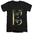 thumbnail image 1 of Batman B S/S Adult V-Neck T-Shirt 30/1 T-Shirt Black, 1 of 1