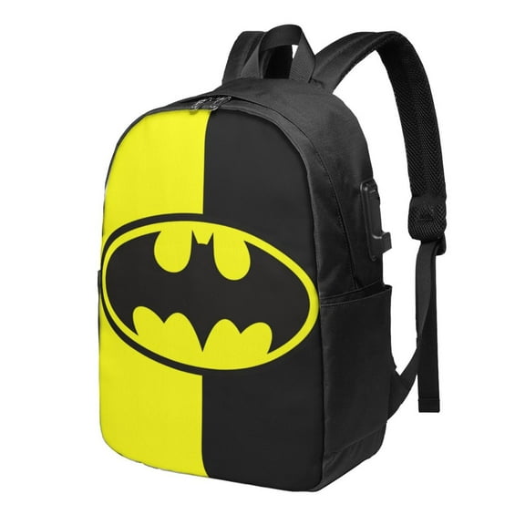Batman Backpack Large Laptop Bookbag with usb Charging Port College Travel Hiking School Computer Daypack Rucksack