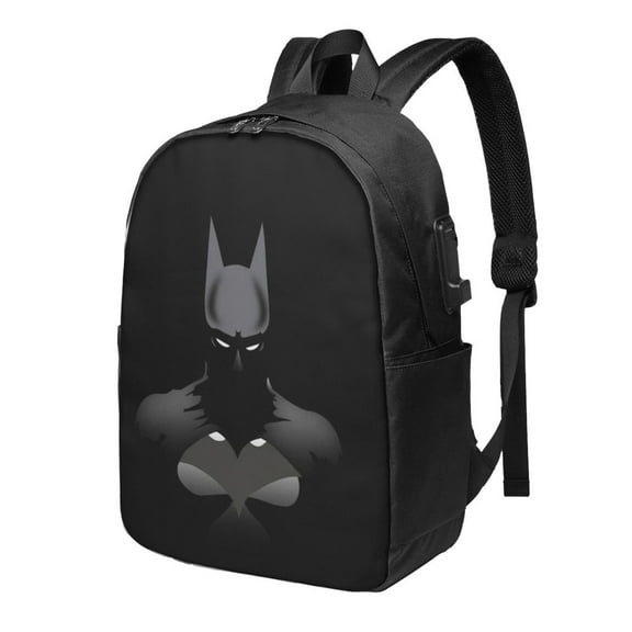 Batman Backpack Large Laptop Bookbag with usb Charging Port College Travel Hiking School Computer Daypack Rucksack