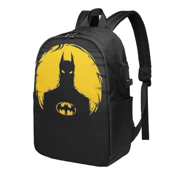 Batman Backpack Large Laptop Bookbag with usb Charging Port College Travel Hiking School Computer Daypack Rucksack