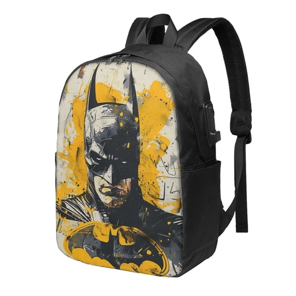 Batman Backpack Large Laptop Bookbag with usb Charging Port College Travel Hiking School Computer Daypack Rucksack