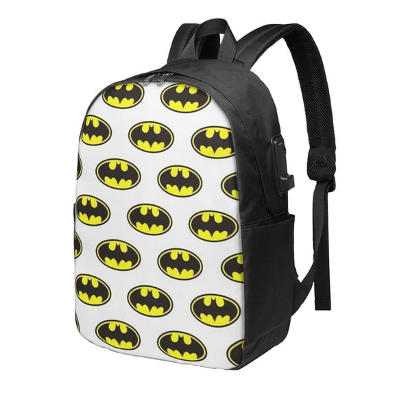 Batman Backpack Large Laptop Bookbag with usb Charging Port College Travel Hiking School Computer Daypack Rucksack