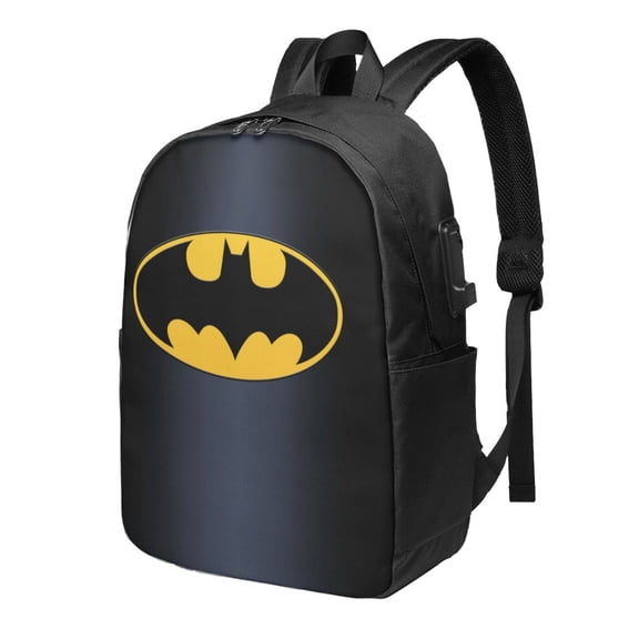 Batman Backpack Large Laptop Bookbag with usb Charging Port College Travel Hiking School Computer Daypack Rucksack