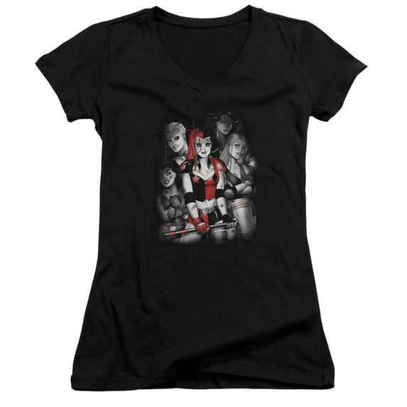 Batman Bad Gals Bw Junior Women's T-Shirt V-Neck Black