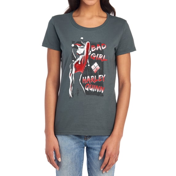Batman Bad Girl Women's T Shirt, Charcoal, 2X-Large
