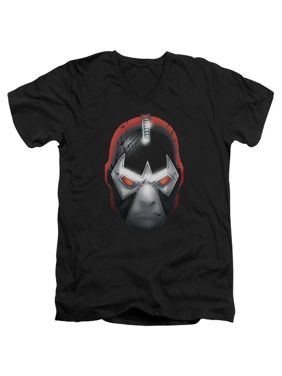 Batman Bane Head S/S Adult V-Neck T-Shirt Black