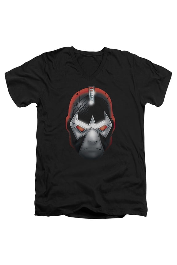 Batman Bane Head S/S Adult V-Neck T-Shirt Black