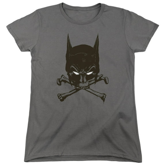 Batman Bat And Bones S/S Women's T-Shirt-Charcoal