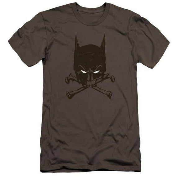 Batman-Bat & Bones Adult Cotton Premium Canvas Brand Slim Fit 30-1 T-Shirt, Charcoal - Extra Large