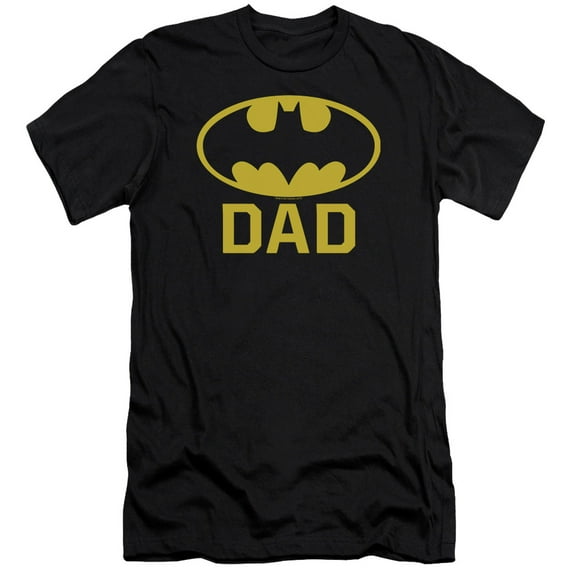 Batman Bat Dad Premium Canvas T-Shirt Adult Slim Fit 30/1 Black