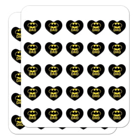 Batman Bat Dad Shield Logo Heart Shaped Planner Calendar Scrapbook Craft Stickers