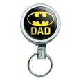 thumbnail image 1 of Batman Bat Dad Shield Logo Heavy Duty Metal Retractable Reel ID Badge Key Card Tag Holder with Belt Clip, 1 of 5