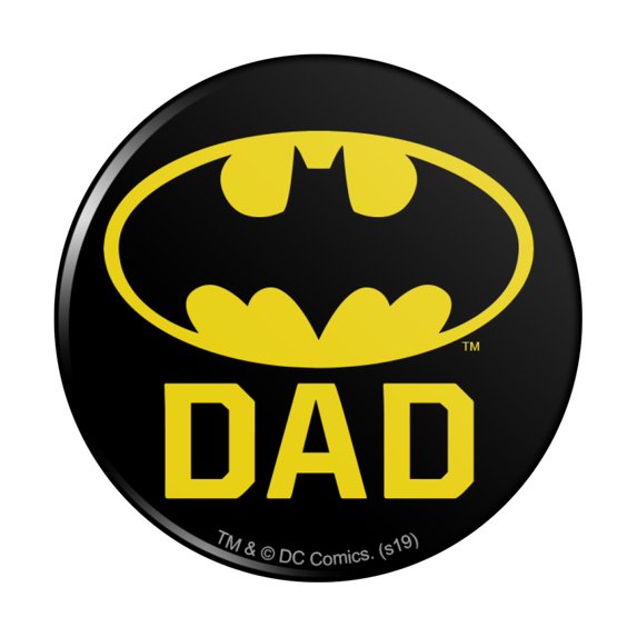 Batman Bat Dad Shield Logo Pinback Button Pin