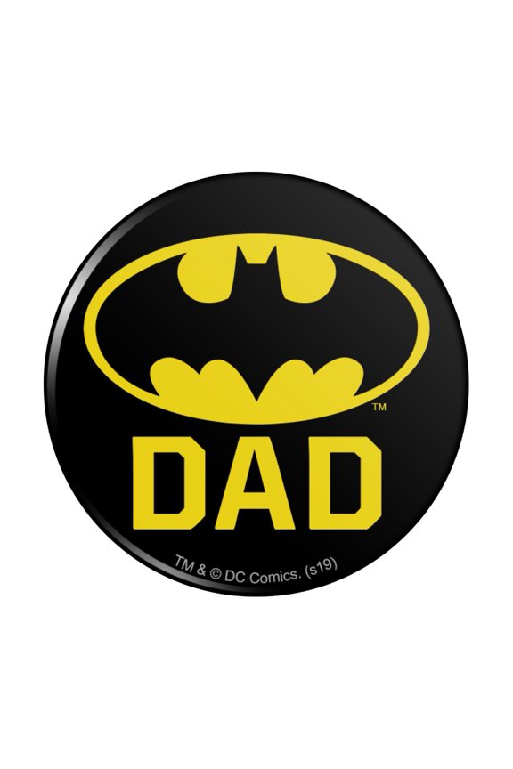 Batman Bat Dad Shield Logo Pinback Button Pin