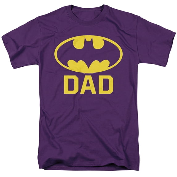 Batman Bat Dad Unisex Adult T Shirt, Purple, Small