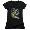 thumbnail image 1 of Batman Bat Effects Junior Women's T-Shirt V-Neck Black, 1 of 1