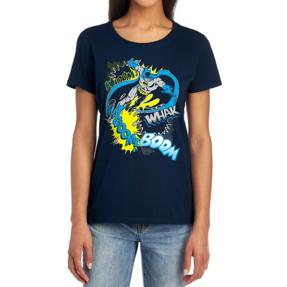 Batman Bat Effects Women's T Shirt, Navy, Large