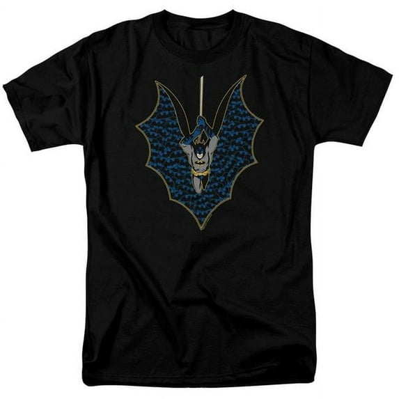 Batman & Bat Fill Adult Regular Fit Cotton Short Sleeve 18-1 T-Shirt, Black - 2X