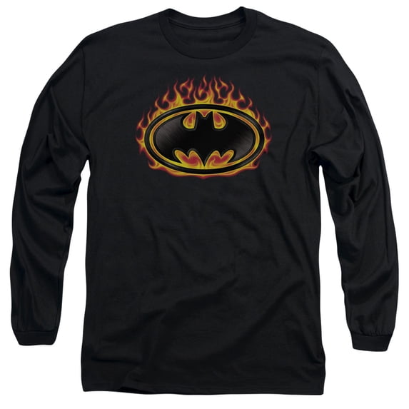 Batman - Bat Flames Shield - Long Sleeve Shirt - Large