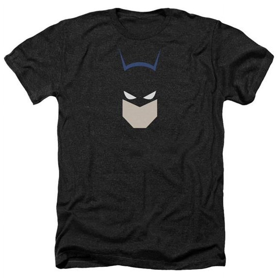 Batman & Bat Head-Adult Heather T-Shirt, Black - Large