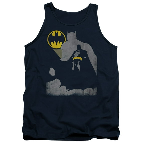 Batman Bat Knockout Adult Tank Top-Navy