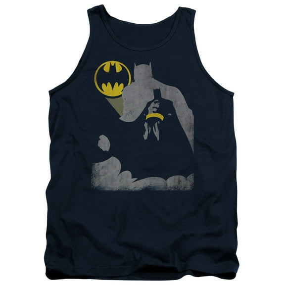 Batman Bat Knockout Adult Tank Top-Navy