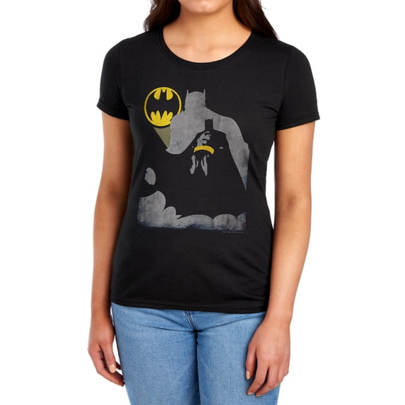 Batman Bat Knockout Women's T Shirt, Black, Large