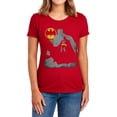 thumbnail image 1 of Batman Bat Knockout Women's T Shirt, Red, Small, 1 of 6