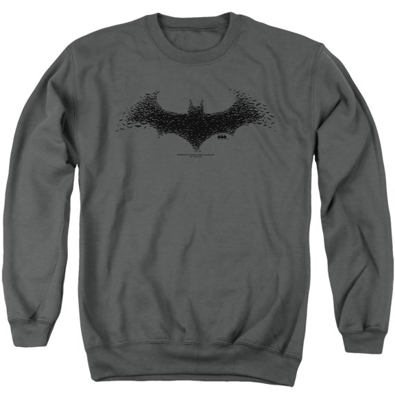 Batman Bat Logo 1 Unisex Adult Crewneck Sweatshirt,Charcoal, Medium