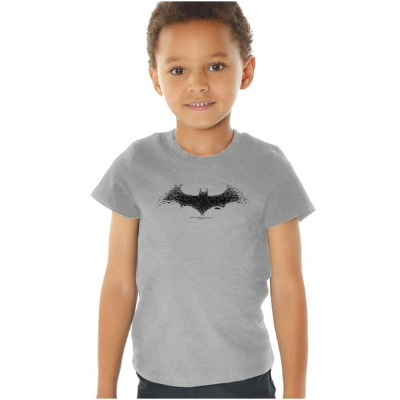Batman Bat Logo 2 Kids T Shirt (2) for Youth Toddler Boys and Girls, Athletic Heather
