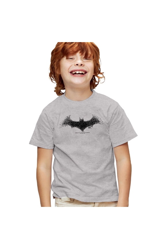 Bat Logo 2 Kids T Shirt (Large) for Youth Toddler Boys and Girls, Athletic Heather