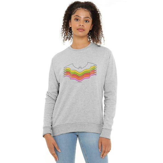 Batman Bat Logo Color Shadows Women's Crew Sweatshirt