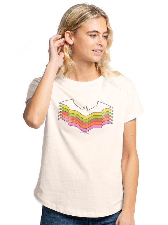 Bat Logo Color Shadows Women's Graphic T-Shirt Rolled Sleeve Tee