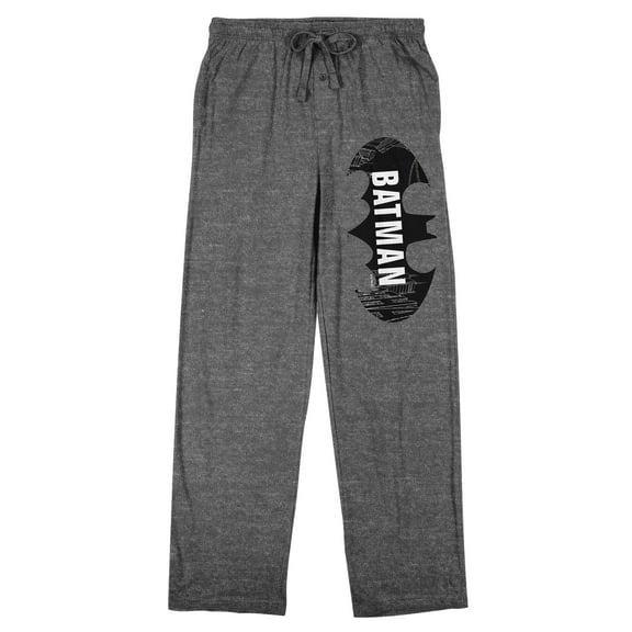 Batman Bat Logo Men's Heather Gray Sleep Pajama Pants