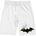 thumbnail image 1 of Batman Bat Logo With Flying Bats Men's White Graphic Sleep Shorts-Small, 1 of 4